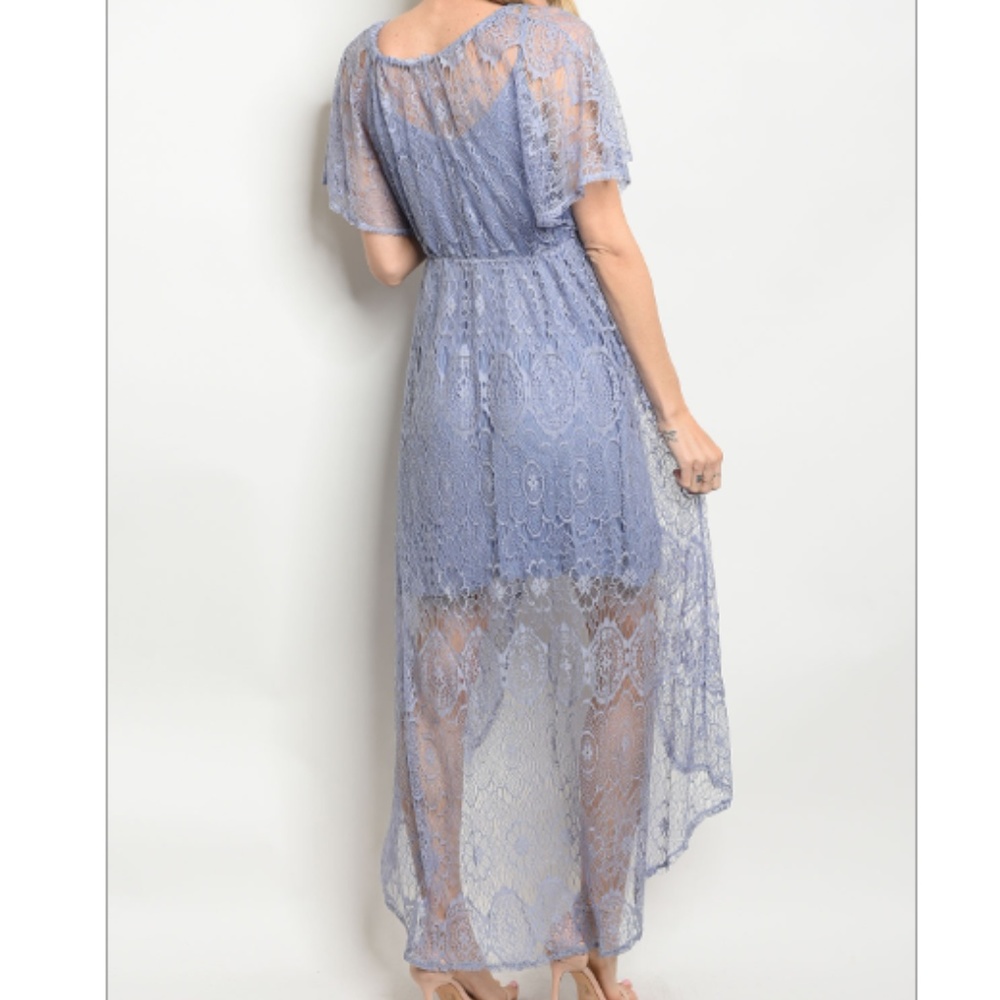 ONE LEFT SZ S!! Violet Lace Overlay Maxi Dress - Picture 2 of 3